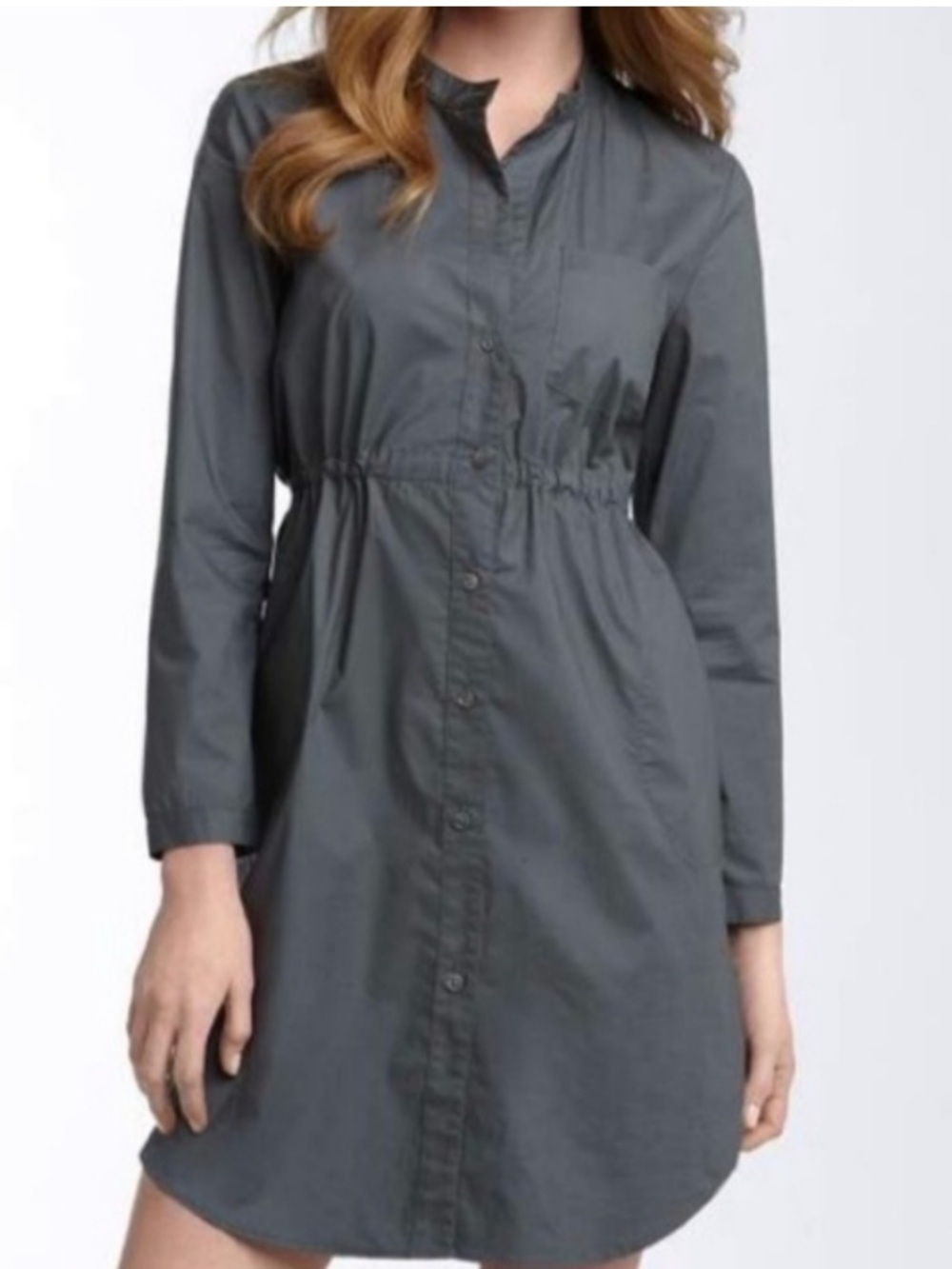 Theory Isadora Exceed Button Down Tie Back Shirt Dress Size 8 - Picture 3 of 13